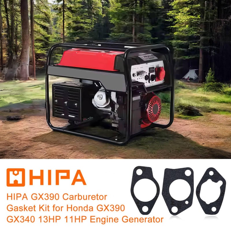 HIPA GX390 Carburetor Gasket Kit for Honda GX 390 GX340 13HP 11HP Engine Generator Carb Mounting Gaskets Replace 16223-ZE3-W00 16221-ZF6-800 (Pack of 5) - Image 2